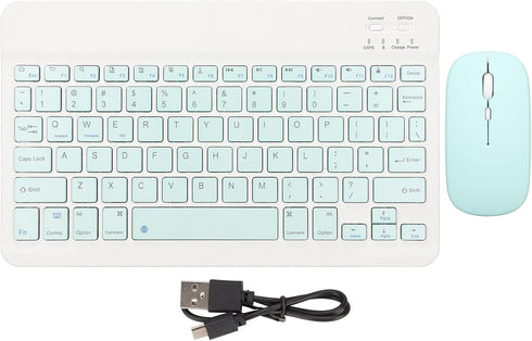 Wireless Keyboard and Mouse Combo, Cute Bluetooth Keyboard with Slicent Mouse, 3 Adjustable DPI, 2.4G USB Slim Keyboard Mouse Set for Windows for ...