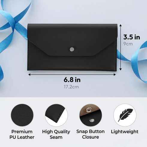 Carrotez Money Envelopes for Cash (PU Leather) Cash Envelopes for Travel and Budgeting, Reusable Cash Envelope Wallet, 1 ea, No Letter Engraving -...