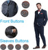 YaHoGa 22 Pieces Real Horn Buttons Set for Blazers Suits Coats 15MM 20MM Natural Brown Buffalo Horn Blazer Buttons Suit Buttons for Men (Dark Brow...