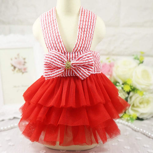 Female Dog Clothes Doggy Tutu Dress Yorkie Dresses for Girl Dogs Pink Harness Outfits Medium Cute Vest M...