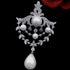 Royal Vintage Silver-Tone Double Loop Brooch Pins with Foiled Mother of Pearl Drops...