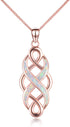 YFN Irish Celtic Knot Created Opal Pendant Necklace Sterling Silver Black Necklaces for Women Men 18"...