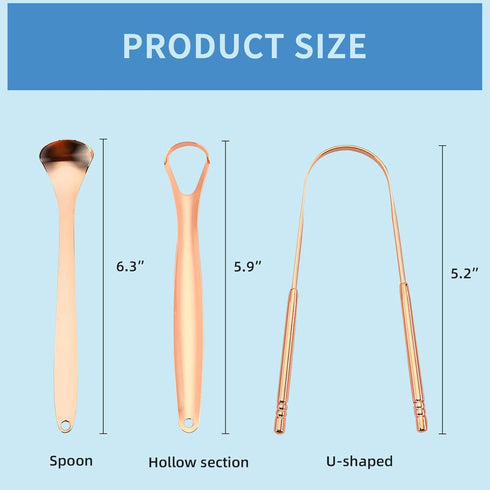 Tongue Scraper, 100% Surgical Stainless Steel Tongue Cleaner for Both Adults and Kids, Professional Reduce Bad Breath Metal Tongue Scrapers, Help ...
