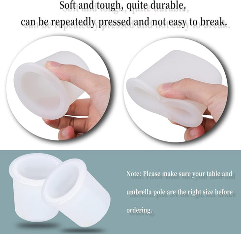 AIEX 2 Pcs Table Umbrella Hole Rings, Umbrella Cone Wedge Silicone Patio Table Umbrella Hole Plug, Soft Terrace Table Umbrella Wedge for Coffee Sh...