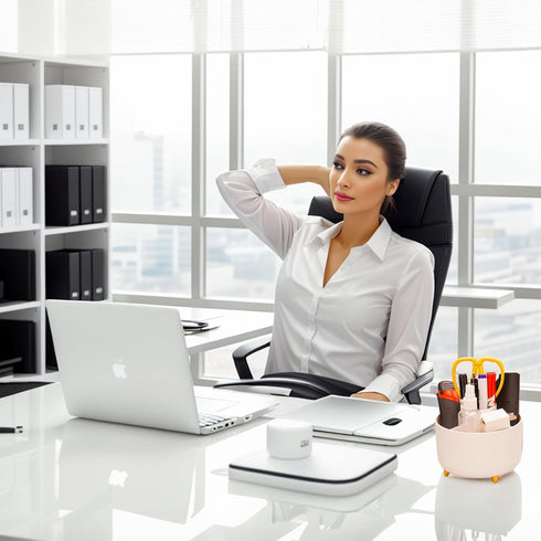 360 Rotating Makeup Organizer Desktop Lazy Susan Cosmetic Desk Storage Container Makeup Brush Holder for Eyeshadow Brush Lipstick Holder Pen Holde...