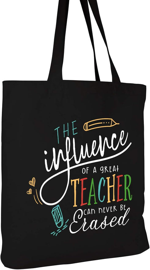 ELEGANTPARK Teacher Gifts for Women Teacher Bag for Appreciation Week Retirement Valentines Day Birthday Graduation Christmas Thank You Black Cott...