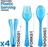 Disposable Serving Utensils, Neon 12 Pack, Four 10” Plastic Serving Spoons and Forks, Four 6-1/2” Plastic Serving Tongs, Plastic Serving Utensils ...