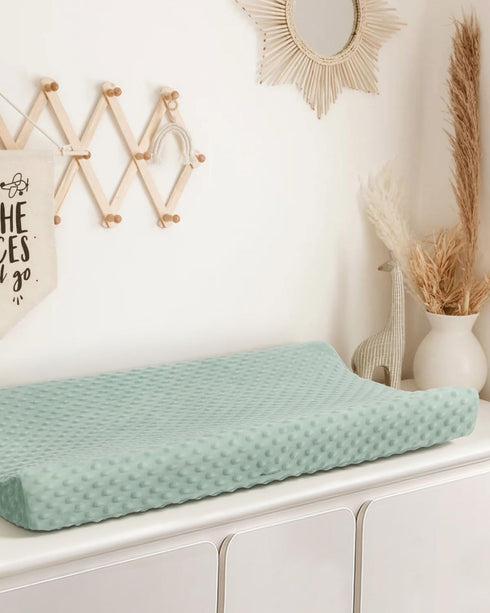 Changing Pad Cover, Ultra Soft Minky Dots Plush Changing Table Covers for Baby Girls and Boys, 2 Pack (Roman Green & Lily White)...