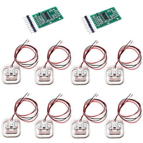 2 Sets 50kg Human Scale Load Cell Weighing Sensor Resistance Strain Half-Bridge Sensor + HX711 A/D Amplifier Weight Module DIY Kit Compatible Ardu...
