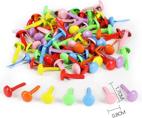 100 Pcs Copper Multicolor Mini Brad Fasteners Round Paper Fasteners Brads for Paper Craft DIY Stamping Scrapbooking...