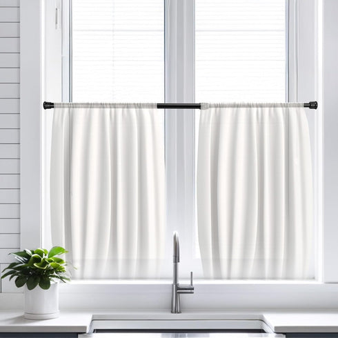 2 Pack Tension Curtain Rod 15.7-28 Inch, Small Short Adjustable Extendable Spring Loaded Rods for Windows Cabinet Blinds Closet Bedroom Kitchen Ba...