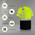 High Visibility Shirts for Men Class 3 Construction Shirts with Pocket, Hi Vis Reflective Safety Work Shirts for Men Women, Short Sleeve with Blac...