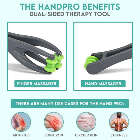 HandPro Finger Massager for Deep Tissue Comfort, Dual-Sided Therapy Tool for Arthritis, Carpal Tunnel, Stress & Pain Relief, Massage Roller for Ha...
