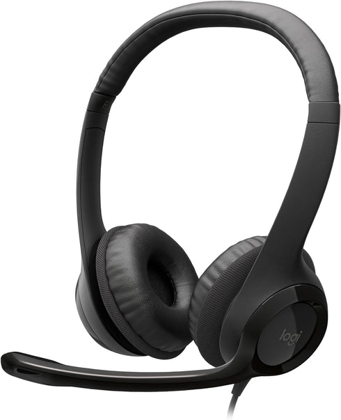 Logitech H390 Wired Headset for PC/Laptop, Stereo Headphones with Noise Cancelling Microphone, USB-A, in-Line Controls for Video Meetings, Music, ...