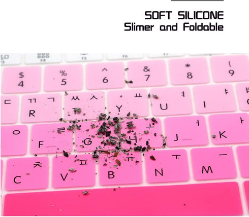 HRH Korean Language Silicone Keyboard Cover Skin for MacBook Pro 13" A1708 A1988 No Touch Bar (2018 2017 2016)&12" A1534 with Retina Display(2015)...