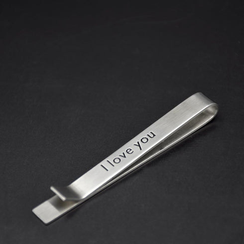 O.RIYA Gifts for Men, Secret Message Tie Bar I love you Tie Clip Mens Husband Father Gift...