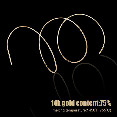 14K Gold Solder Wire for Jewelry Making, 6.3 Inch Long Easy Solder Gold Solder Flux for Jewelry Repair Electronics Plumbing (Melting Temperature 1...