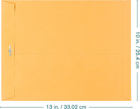 EnDoc 10 x 13 Clasp Envelopes – 10 Pack Brown Kraft Catalog Envelopes with Clasp Closure & Gummed Seal – 28lb Heavyweight Paper 10x13 inches Envel...