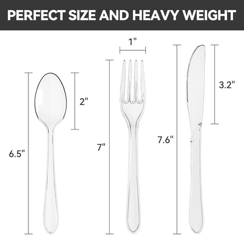 Premium Clear Plastic Spoons - 72 Count, Heavy Duty & Durable Disposable Cutlery for Parties, Picnics, and Events, Heat Resistant & BPA Free...