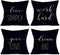 Simple Quote Black Pillow Covers 18x18 Inch Set of 4 Live Simply, Work Hard, Give Love, Dream Big Cotton Linen Cushion Cover for Home Sofa Chair D...