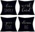 Simple Quote Black Pillow Covers 18x18 Inch Set of 4 Live Simply, Work Hard, Give Love, Dream Big Cotton Linen Cushion Cover for Home Sofa Chair D...