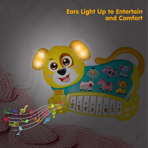 STEAM Life Baby Piano Toys 18 Months Light Up Baby Musical Toys Early Learning Educational Baby Keyboard Infant Toys Baby Dog Piano Boys Girls Tod...