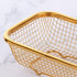 Kitchen Drawer Organizer, BuyGo Stainless Steel Storage Container Gold Metal Cabinet Storage Basket for Holding Silverware Kitchen Utensil, Pack o...