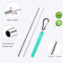 2 Pack Reusable Metal Straws Collapsible Stainless Steel Drinking Straw Travel Portable Telescopic Straw with Case,2 Cleaning Brushes Included Bla...