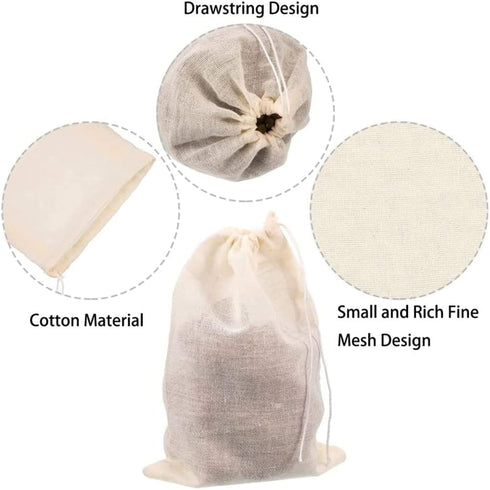 50 Pieces Cheesecloth Bag Drawstring Soup Bags Mesh Spices Bags for Coffee Loose Leaf Tea Crafts Sachet Soap Pouch (2.36x3.15inch), Natural color...