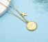 14K Gold Plated Engraved Coin Pendant Necklace for Women Christian Bible Verse Cross Necklace Prayer Faith Religious Jewelry Gifts...