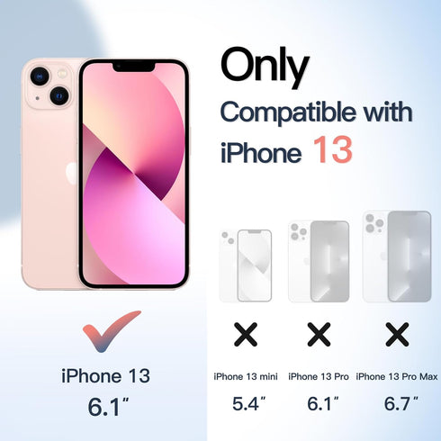JETech Case for iPhone 13 6.1-Inch, Shockproof Phone Bumper Cover, Solid Color Matte TPU Frame, Anti-Scratch Clear Back (Pink)......