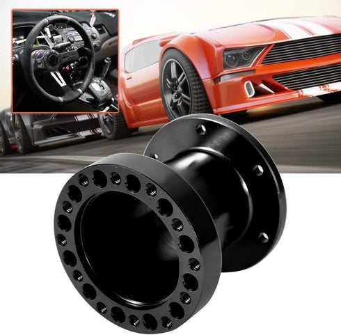 Acouto Steering Wheel Hub Spacer 3inch Car Steering Wheel Extension Spacer Aluminium Steering Wheel Hub Adapter Spacer Kit (Black)...