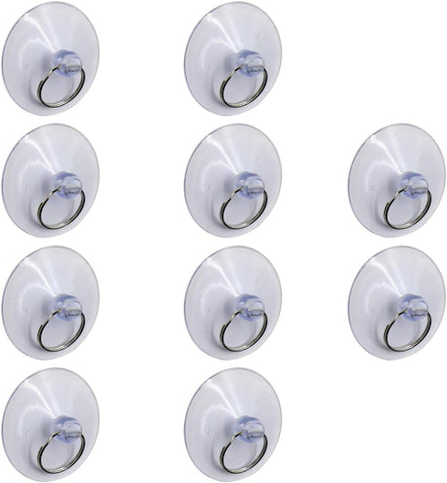 TREELY 10Pcs Suction Cup with Rings, 50mm Clear Suction Cup Sucker for Window Wall Hook Hanger...