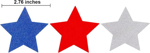 Frienda 44.3 ft Red Blue White Star Streamers Patriotic 4th of July Decorations Star Garland Glitter Banner Hanging Decorations, 3 Pack...