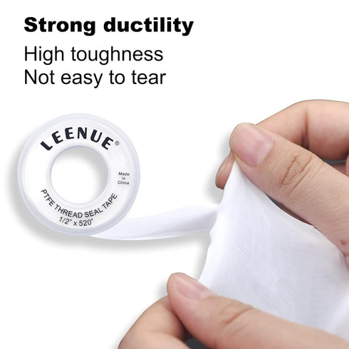 PTFE Plumbers Tape, 1/2 Inch(W) X 520 Inches(L) Teflon Tape 4 Mil Thickness to Prevent Leakage of Pipes, Plumbing Tape Thread Seal Tape for Shower...
