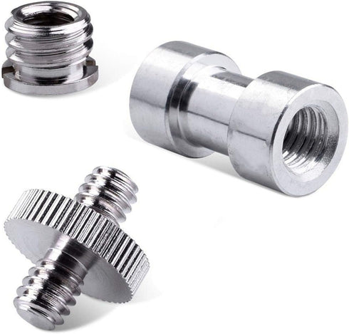 Maxmoral 3 Sets 1/4 Inch to 3/8 Inch Threaded Screw Mount Adapter Set for Camera Tripod Monopod DSLR Camera Flash Trigger - Female to Female Adapt...