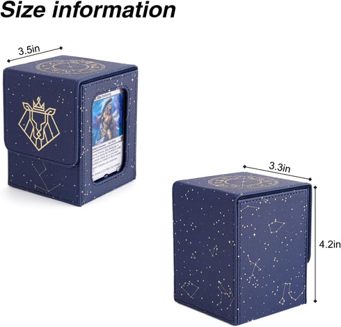 Venssu MTG Deck Box for Commander Display,Card Deck Box Fits 100 Double Sleeved Cards, Deck Box TCG with 2 Dividers and 1 Toploader (Leo)...