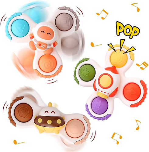 Suction Cup Spinner Toys, Educational Suction Spinner Toys for Babies, Spinning Toys for Toddlers 1-3, Learning Baby Bath Toys Toddlers Boys Girls...