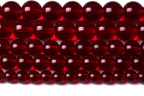 Smooth Garnet Red Glass Crystal Round Loose BeadsFor Jewelry Making DIY Bracelet Necklace Accessories 6mm 68pcs 15" Strand(Garnet Red Glass, 6mm)...