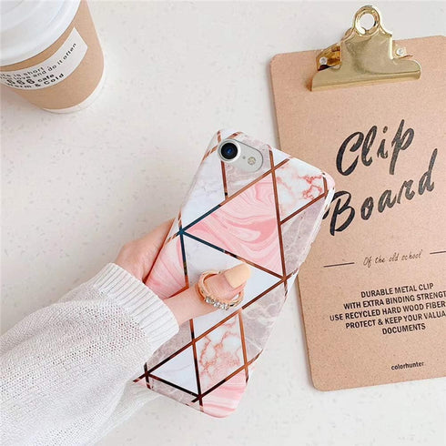 Qokey Compatible with iPhone SE Case 2022/2020,for iPhone 7/8 Cases 4.7" Marble Cute Design for Women Girls 360 Degree Rotating Ring Kickstand Sof...