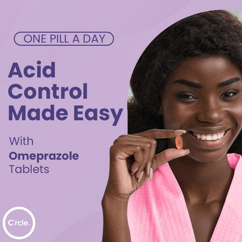 C'rcle Omeprazole 20mg Tablets 42 Ct - Heartburn Medicine - Acid Reducer for Frequent Heartburn Relief - Acid Reflux Medicine - Delayed Release fo...
