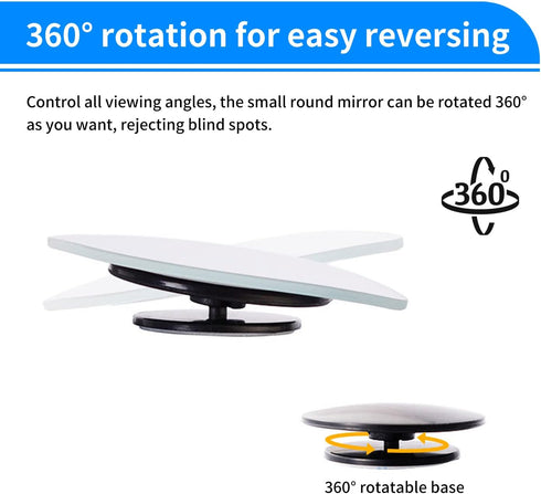 Car Blind Spot Mirror, 2PCS HD Convex Glass Angle Adjustable for Side Rearview Mirrors, Fan Shaped Frameless Rotatable Wide Angle Blind Spot Mirro...