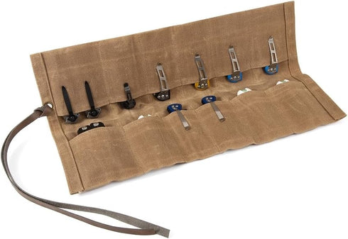 Knife Display Bag With 12 Slots Pocket Knives,Folding Knife Holder Organizer,Knives Roll Collection Protector Bag,Tactical Outdoor for EDC Mini Kn...