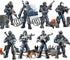 Special Forces Mini Military Action Figure with Weapons and Accessories Building Blocks Playset, 8 PCS Multiple Movable Joints SWAT Police Figure,...