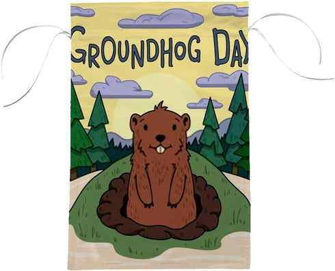Garden Flags Decorative Yard Flags Double Sided Design for All Seasons and Holidays for Home Outdoor Decor ?Groundhog Day Cute Groundhog Looking O...