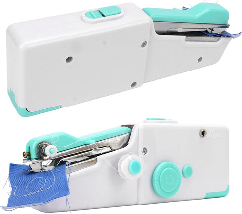 Blue Handheld Sewing Machine, Quick Fix Stitch Hand Sewing Machine, Mini Portable Cordless Sewing Machine, Ergonomic Design for DIY Creations, Sew...