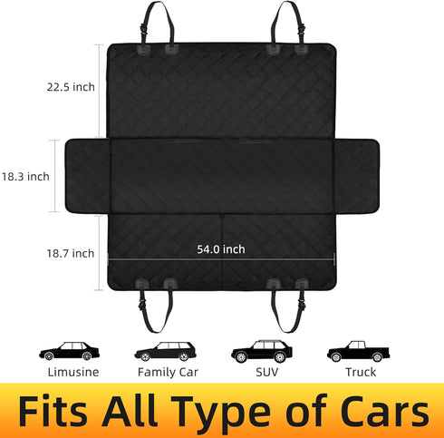 Dog Car Seat Cover for Back Seat 100% Waterproof Dog Hammock for Cars 600D Heavy Duty Scratch Proof Nonslip Durable Pet Dog Seat Cover for Car Tru...