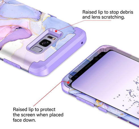 Miqala for Galaxy S8 Plus Case,Glow in The Dark Three Layer Heavy Duty Shockproof Full Body Protection Hard Plastic Bumper+Soft Silicone Case for ...