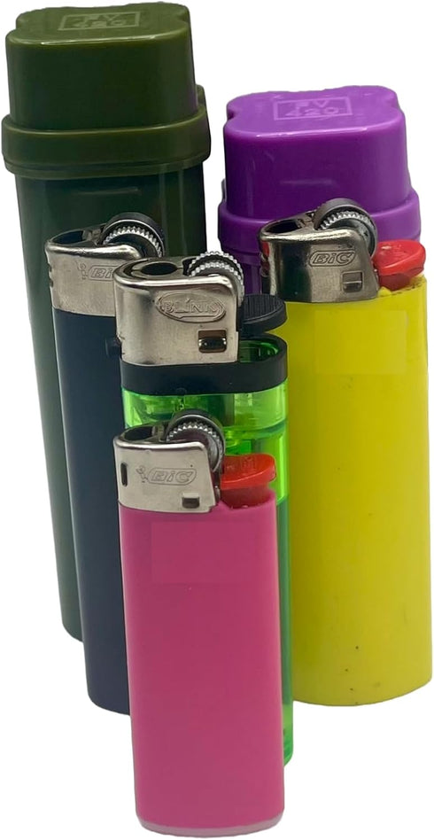 PopTube Pocket Lighter Case for Bic Lighters Small or Standard Size Waterproof Fit 2 in 1 (Purple)...