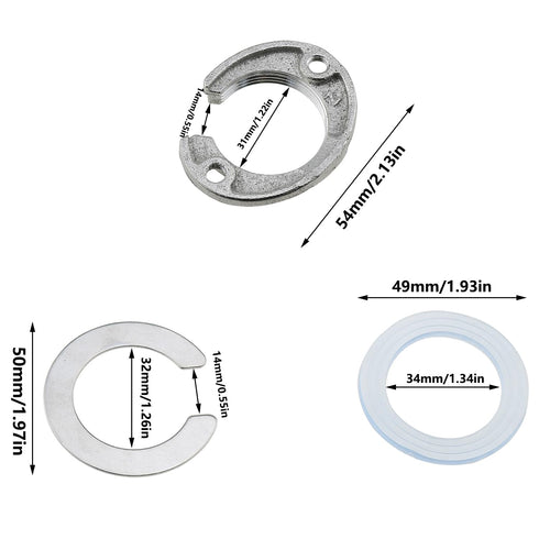 Tap Fixing Tool Set Lock Nut Bathroom Kitchen Tap Jam Nut Stainless Steel Open End Round Nut Suitable for Kitchen and Bathroom Tap Fixing...